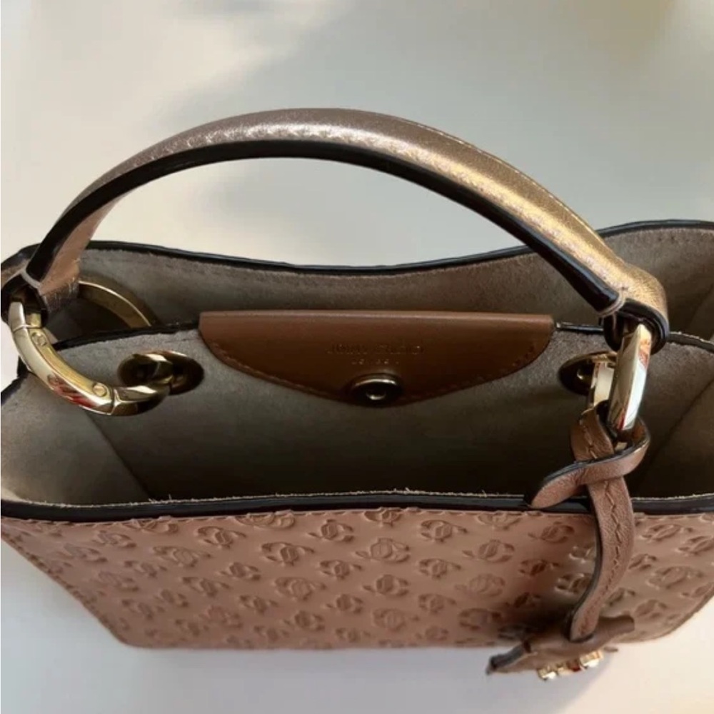 OBO~ Jimmy Choo Mini Varenne Top Handle in Caramel & Light Gold - Picture 4 of 9